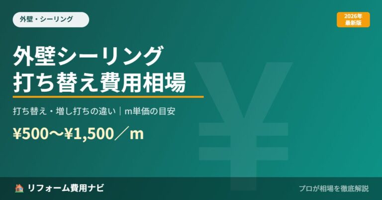 外壁シーリング（コーキング）打ち替え費用相場2026年版｜打ち替え・増し打ちの違いとm単価